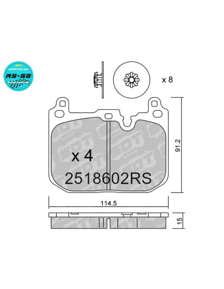 Pastillas de freno delanteras Racing RS55Mini Countryman F60 One R56 One F55 F56 Clubman F54