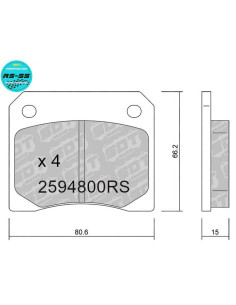 Rear Racing RS55 brakepads Aston Martin, Bristol, Ferrari, Jaguar, Jensen, Morgan, Triumph & Front-Rear Abarth OT