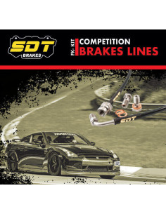 Set 4 stainless steel brakelines hoses for Bmw 2 series F22 (All models except Brembo performance brakes)