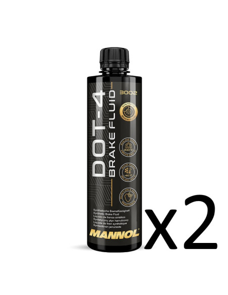 Pack 2x liquido de frenos sintético DOT4 (Seco 240º) (2x 450ml)
