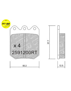 Pastillas de freno racing RT66 Willwood Billet Dynalite Dynapro Simple - Legend Car front