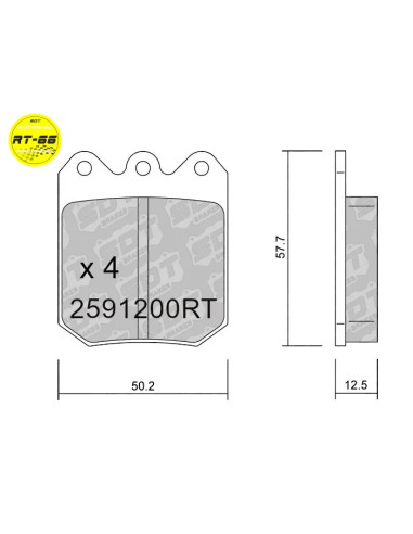 Pastillas de freno racing RT66 Willwood Billet Dynalite Dynapro Simple - Legend Car front