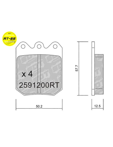 Racing RT66 Brake Pads for Wilwood Billet Dynalite / Dynapro Single – Legend Car Front