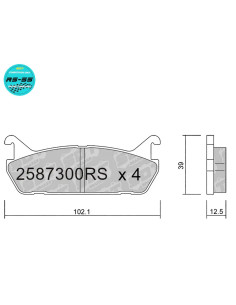 Racing RS55 Rear Brake Pads for Daihatsu Applause, Mazda 323 BG / MX-5 NA, Suzuki Baleno