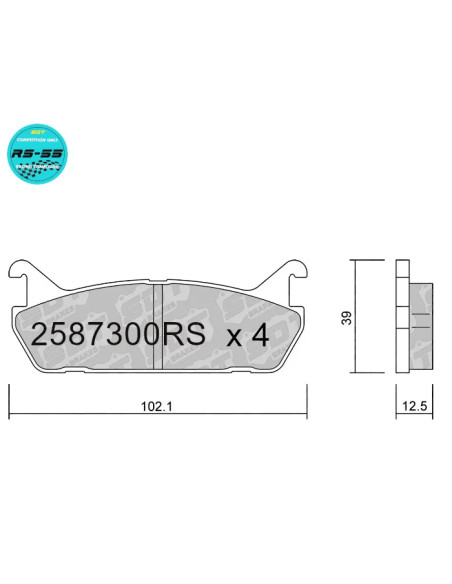 Pastillas de freno traseras Racing RS55 Daihatsu Applause Mazda 323 BG MX5 NA Suzuki Baleno