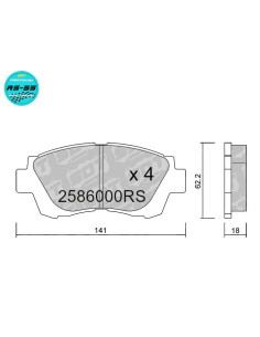 Pastillas de freno delanteras Racing RS55 Toyota Celica T20 Lexus ES300 ES400 LS400 SC300