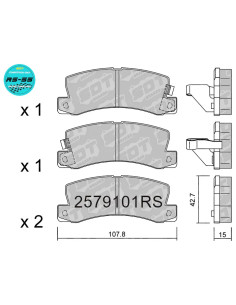 Pastillas de freno traseras Racing RS55 Lexus ES RX Toyota Avensis T22 Camry Celica T18 T20