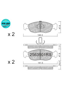 Racing RS55 Front Brake Pads for Citroën Saxo VTS / VTR, Xsara, Peugeot 106 Rallye / GTI, 306