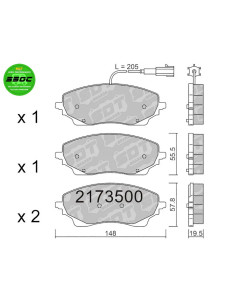 Pastillas de freno traseras High Performance S50C Citroen Jumper Fiat Ducato Opel Movano Peugeot Boxer EPB