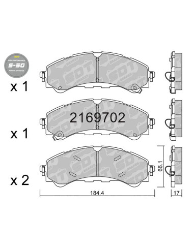 Pastillas De Freno Delanteras High Performance S50 Ford Bronco 2.7 4x4 offroad