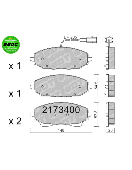 High Performance S50C Rear Brake Pads for Citroën Jumper, Fiat Ducato, Opel Movano C, Peugeot Boxer