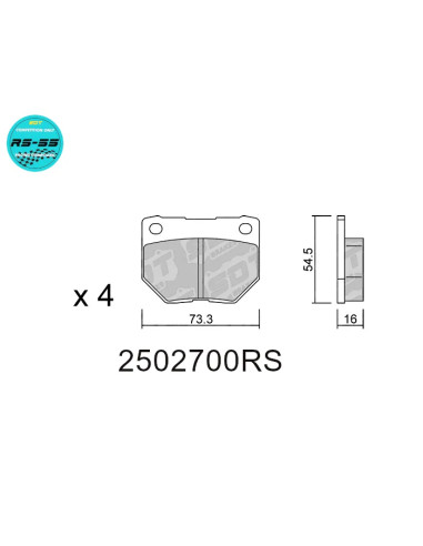 Racing RS55 Rear Brake Pads for Subaru Impreza GC/GF, GD/GG, GH/GR
