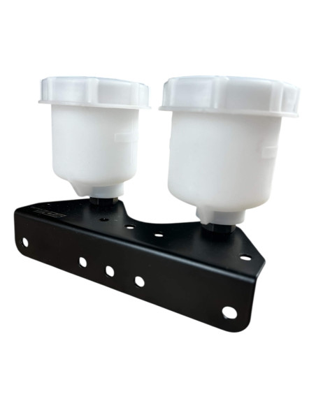 Double brake fluid reservoir with metal bracket - Motorsport, rally, drift