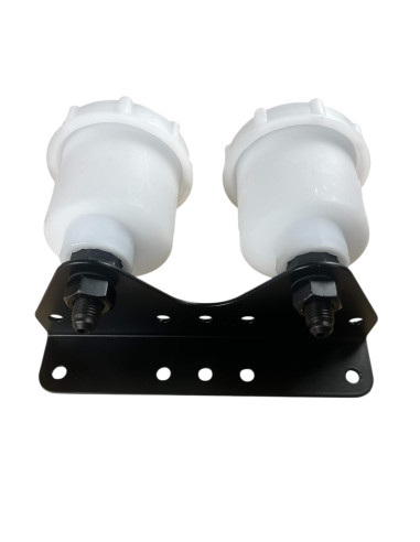 Double brake fluid reservoir with metal bracket - Motorsport, rally, drift