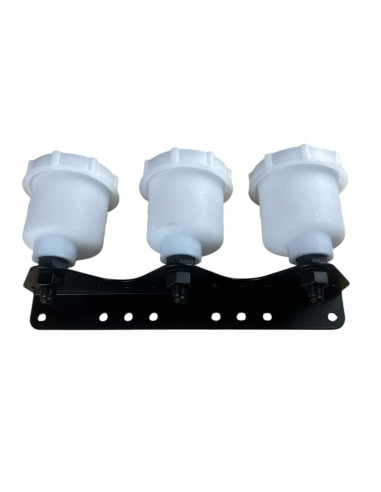 Triple brake fluid reservoir with metal bracket - Motorsport, rally, drift