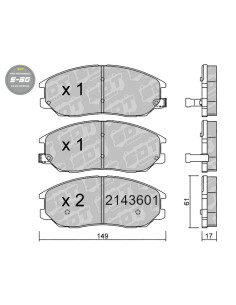 PASTILLAS DE FRENO DELANTERAS HIGH PERFORMANCE S50 HYUNDAI CENTENNIAL TERRACAN HP XG KIA OPIRUS SSANGYONG RODIUS