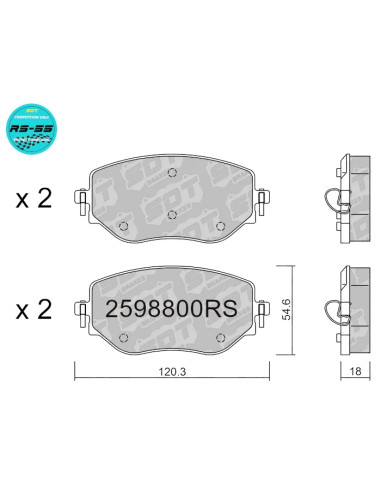 Front Racing RS55 brakepads DACIA SANDERO RENAULT CLIO V NISSAN MICRA K14