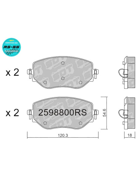 Pastillas Delanteras Racing RS55 Dacia Sandero Renault Clio V Nissan Micra K14