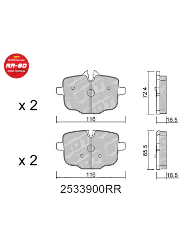 Pastillas de freno traseras Racing RR80 Bmw M2 G42 M3 G20 M4 G22