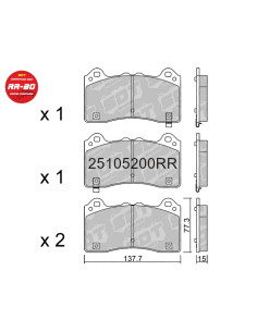 SDT Brakes RR80 Front Brake Pads – Ford Focus RS Mk3