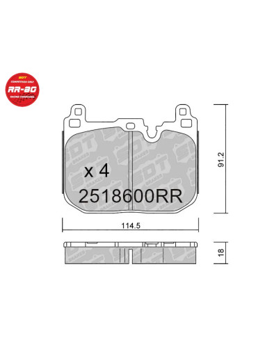 FRONT RACING BRAKEPADS RR80 BMW PERFORMANCE BRAKES Msport M135 M140 M235 M240 M2 3 F30 4 F32