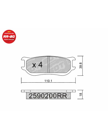 Racing RR80 Brake Pads for Formula Renault 2.0, Dallara F312 Formula 3 – Front / Rear (FRP3092 / PFC7835)