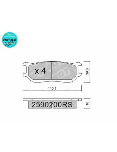 Pastillas Racing RS55 Formula Renault 2.0 Dallara F312 Formula 3 Delanteras/traseras FRP3092 PFC7835 8034