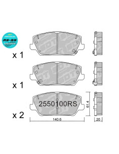 Racing RS55 Front Brake Pads for Hyundai i30 N Performance, Kona N 2.0 T-GDi