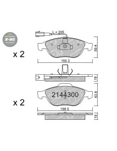 PASTILLAS DE FRENO DELANTERAS HIGH PERFORMANCE S50 ALFA ROMEO 156 LANCIA LYBRA
