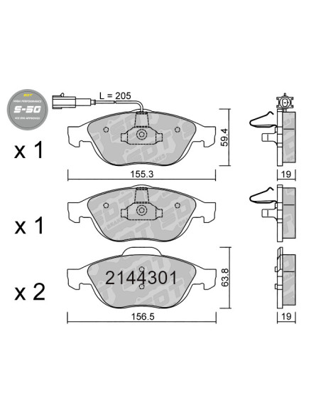 FRONT HIGH PERFORMANCE BRAKEPADS S50 ALFA ROMEO 147 156 LANCIA LYBRA
