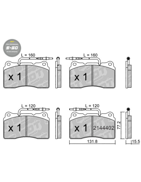 PASTILLAS DE FRENO DELANTERAS HIGH PERFORMANCE S50 CITROEN C8 FIAT ULYSSE LANCIA PHEDRA PEUGEOT 807
