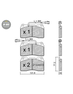 PASTILLAS DE FRENO DELANTERAS HIGH PERFORMANCE S50 ALFA ROMEO 147 156 159 GT
