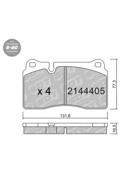 FRONT HIGH PERFORMANCE BRAKEPADS S50 ASTON MARTIN AUDI CUPRA SEAT LEON CUPRA 5F PACK PERFORMANCE VW TOUAREG 7LA 7P