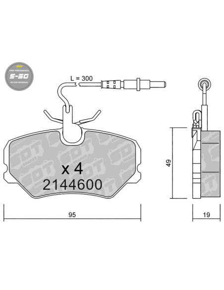 FRONT HIGH PERFORMANCE BRAKEPADS S50 CITROEN SAXO ZX PEUGEOT 306 405