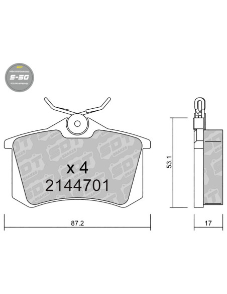 REAR HIGH PERFORMANCE BRAKEPADS S50 AUDI CITROEN DS FIAT FORD LANCIA OPEL PEUGEOT SEAT SKODA VW