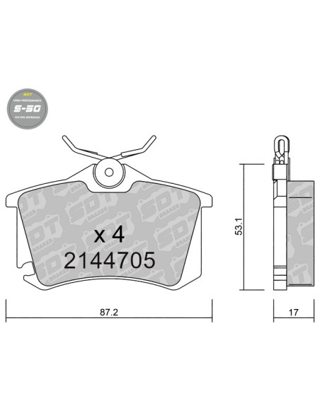 REAR HIGH PERFORMANCE BRAKEPADS S50 AUDI A3 8P VW GOLF MK5