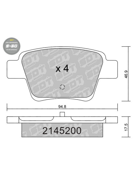 PASTILLAS DE FRENO TRASERAS HIGH PERFORMANCE S50 CITROEN C4 PEUGEOT 207 307