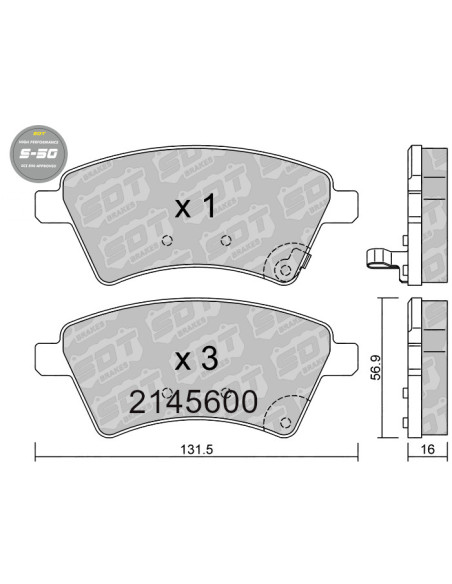 PASTILLAS DE FRENO DELANTERAS HIGH PERFORMANCE S50 FIAT SEDICI SUZUKI SX4