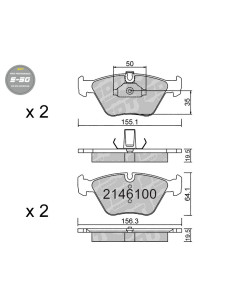 PASTILLAS DE FRENO DELANTERAS HIGH PERFORMANCE S50 BMW SERIE 5 E39