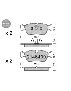 PASTILLAS DE FRENO DELANTERAS HIGH PERFORMANCE S50 BMW SERIE 1 E81 E82 E87 E88 SERIE 3 E90 E91 E92 E93