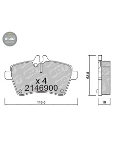 PASTILLAS DE FRENO DELANTERAS HIGH PERFORMANCE S50 MERCEDES CLASE A 169 CLASE B 245