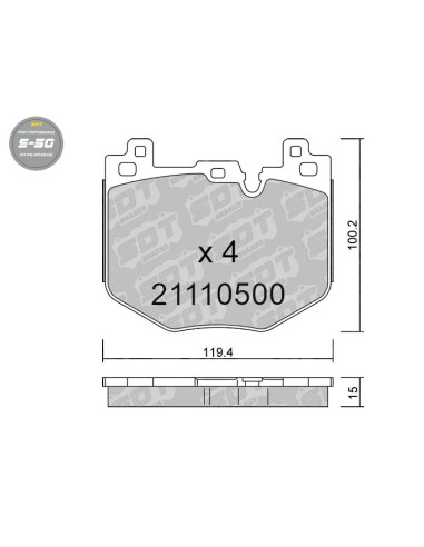 Front High Performance brakepads S50 for BMW 1 Series F70 2 F74 X1 U11 X2 U10 MINI Countryman U25