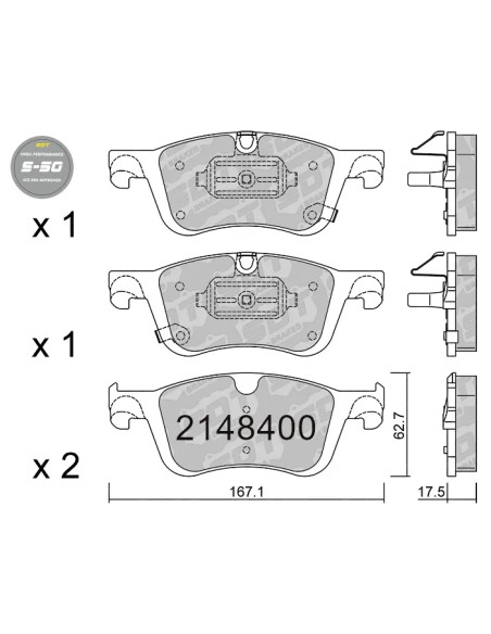 Front High Performance brakepads S50 Alpine A290 Dacia Nissan Micra K15 Qashqai J12 Renault 5 Austral Symbioz