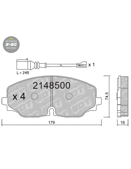 Pastillas de freno delanteras High Performance S50 para Skoda Kodiaq PS7 Volkswagen Tayron R41
