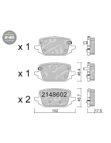 Pastillas de freno traseras High Performance S50 para Renault Austral