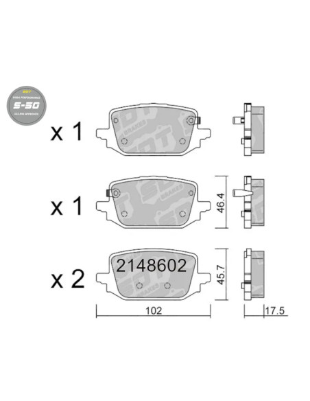 Pastillas de freno traseras High Performance S50 para Renault Austral