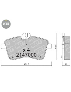 PASTILLAS DE FRENO DELANTERAS HIGH PERFORMANCE S50 MERCEDES CLASE A 169 CLASE B 245