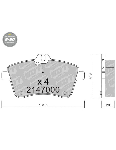 PASTILLAS DE FRENO DELANTERAS HIGH PERFORMANCE S50 MERCEDES CLASE A 169 CLASE B 245