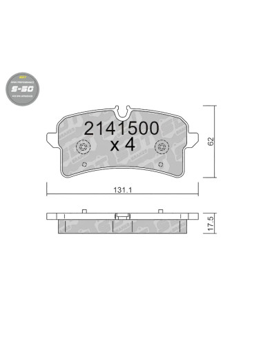 Pastillas de freno traseras High Performance S50 para Peugeot Landtrek 1.9 2.2 Changan Hunter 1.9 2.0