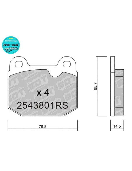 Racing RS55 brakepads AP Racing Compbrake Hispec Rotora Stoptech front Lotus Opel / rear KTM Mitsubishi Subaru